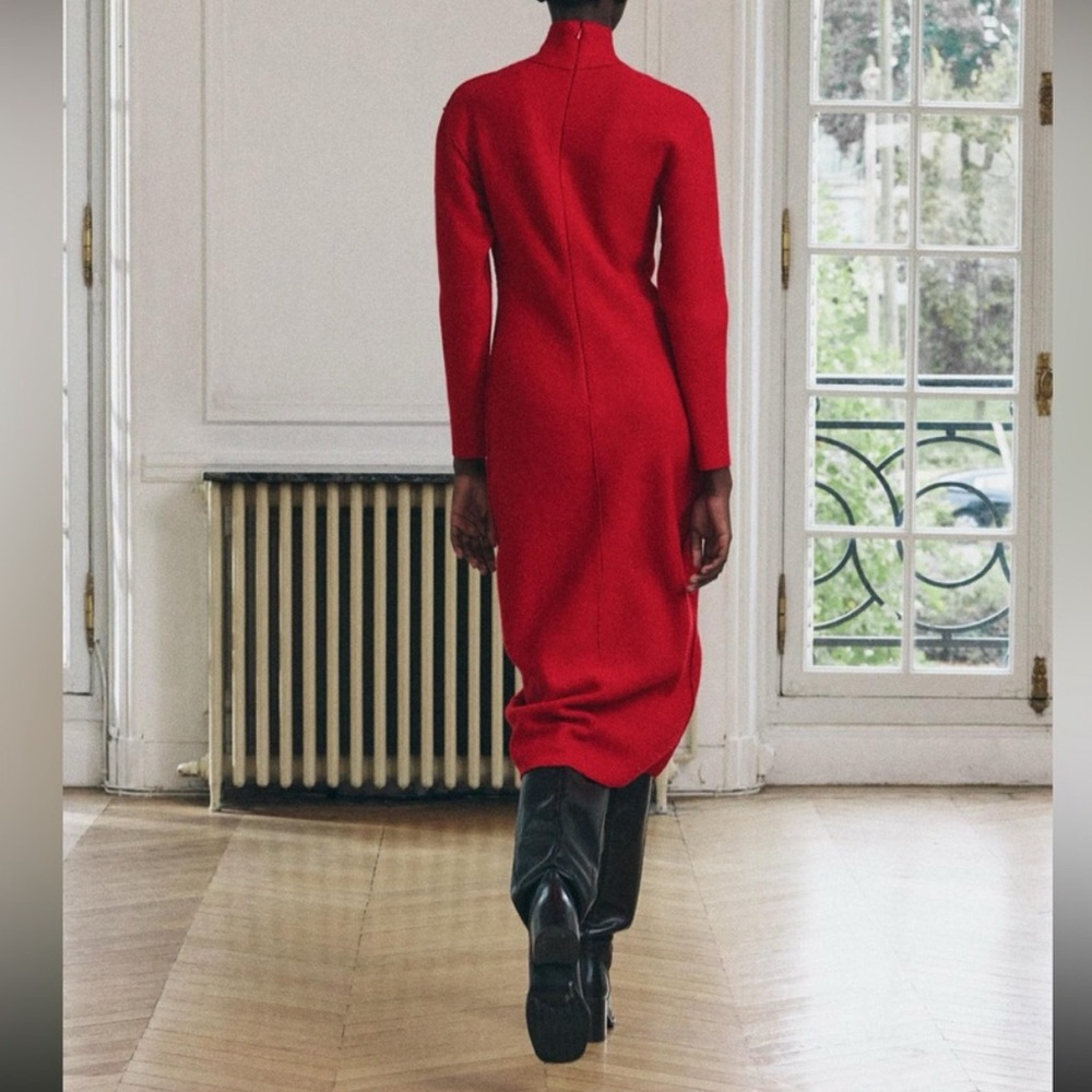 NWT Zara Wool Midi Jumper Dress - Picture 2 of 15